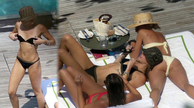 Miley Cyrus – Bikini Candids in Lake Como