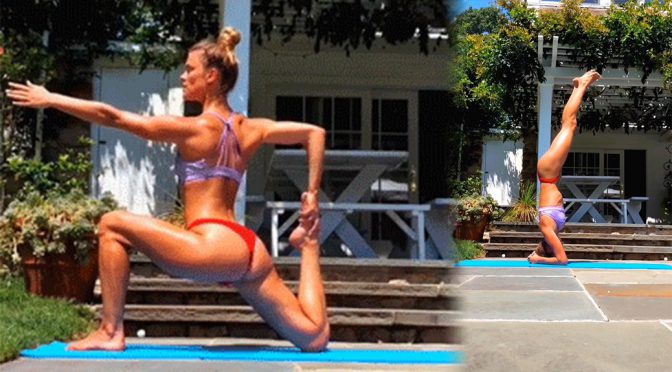 Nina Agdal – Sexy Bikini Yoga Video