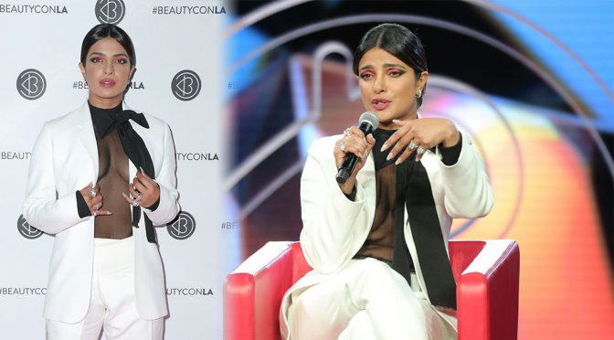 Priyanka Chopra Braless See Through Cleavage