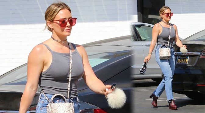 Hilary Duff – Busty Candids in Studio City