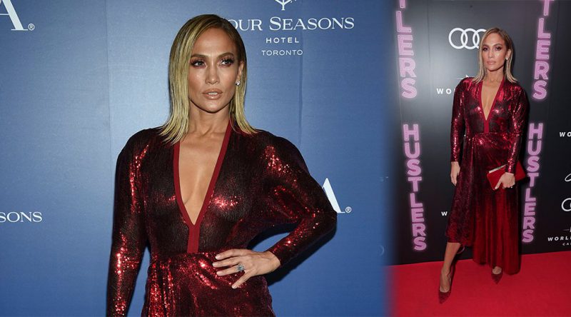 Jennifer Lopez – Braless at HFPA and THR Party in Toronto