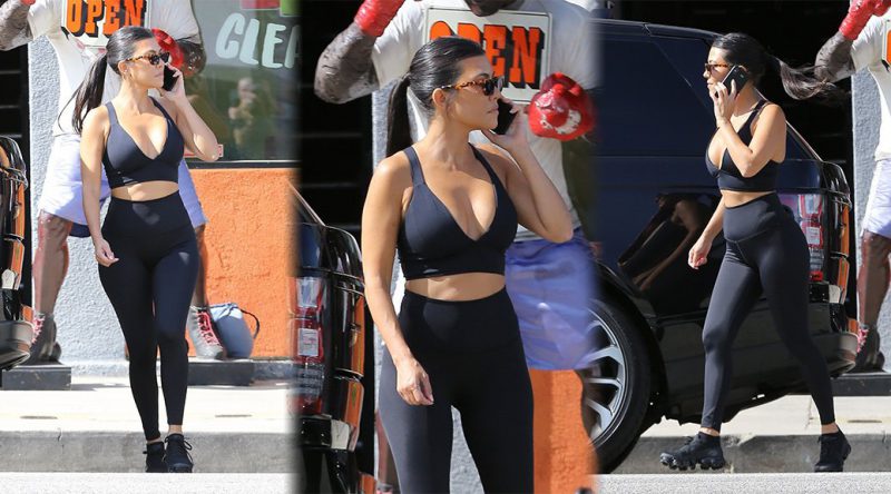 Kourtney Kardashian – Sexy Cleavage at a BOxing Class in Los Angeles