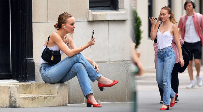 Lily-Rose Depp – Sexy Braless Candids in New York