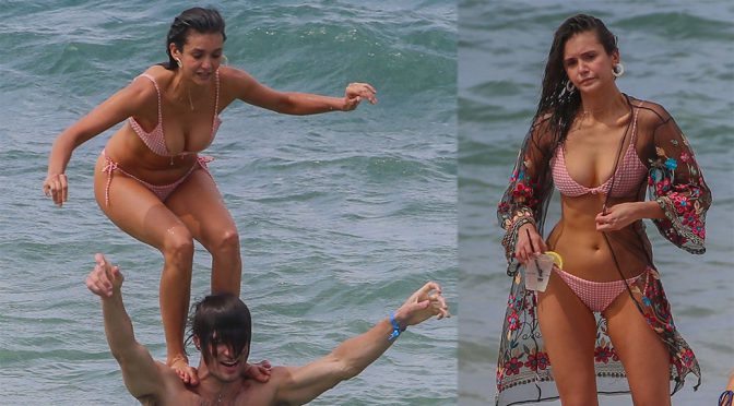 Nina Dobrev – Bikini Candids at a Beach in Maui