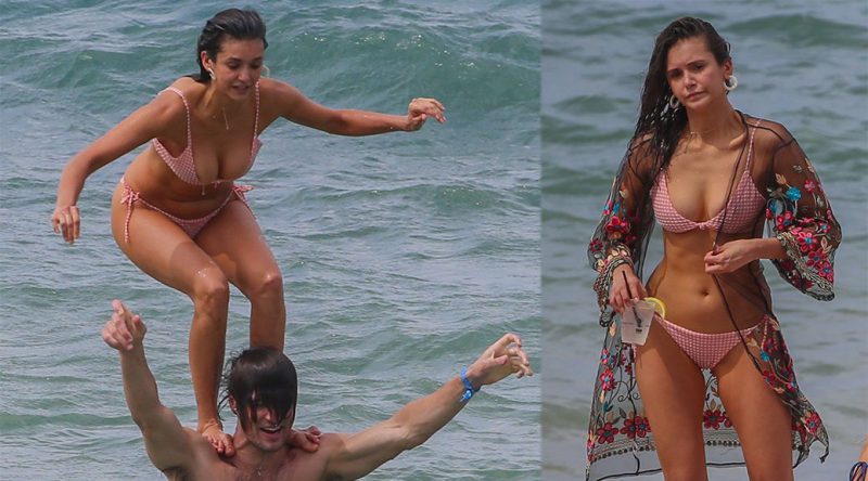 Nina Dobrev – Bikini Candids at a Beach in Maui