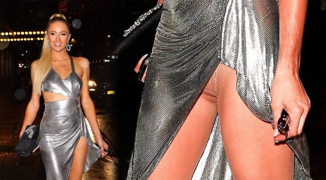 Paris Hilton – Sexy Upskirt at KKW X Winnie Event at L’avenue in New York