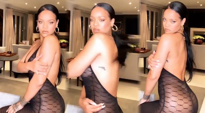Rihanna – Transparent Bodysuit Lingerie Video