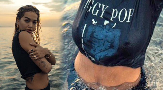 Rita Ora – Sexy Wet T-shirt Braless Photoshoot