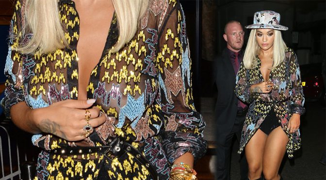 Rita Ora – Braless Breasts at Love Magazine LFW Party in London