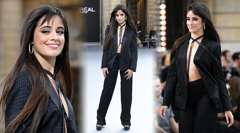 Camila Cabello – Braless Catwalk at Le Defile L’Oreal Paris Fashion Show in Paris