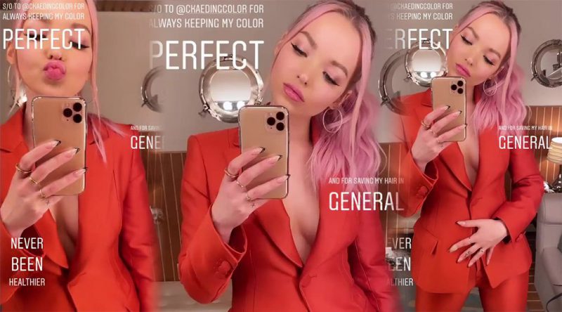 Dove Cameron – Sexy Braless Selfie Video