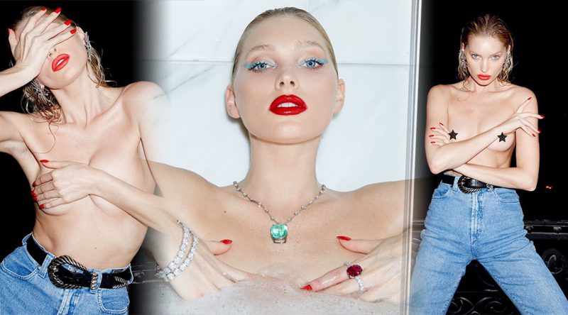 Elsa Hosk – Sexy Topless Photoshoot (Censored)