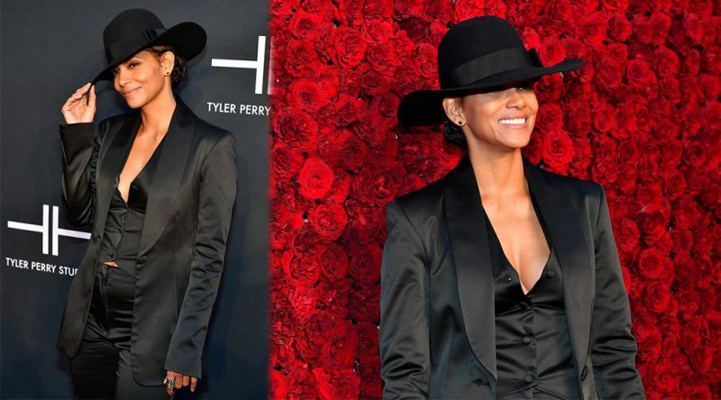 Halle Berry – Sexy Braless Cleavage at Tyler Perry Studios Grand Opening Gala in Atlanta