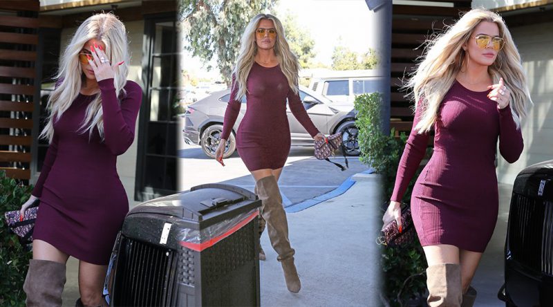 Khloe Kardashian – Sexy Tight Dress at Plata Taqueria & Cantina in Agoura Hills