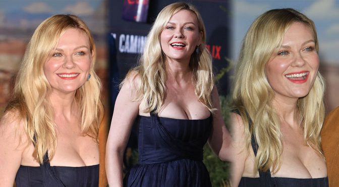 Kirsten Dunst – Big Cleavage at “El Camino – A Breaking Bad Movie” Premiere in Los Angeles
