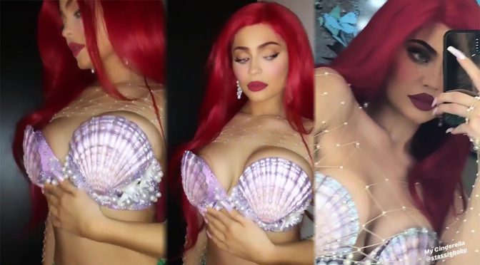 Kylie Jenner – Sexy Big Boobs as Mermaid Ariel