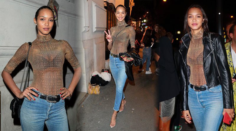 Lais Ribeiro – Sexy Sheer Top at Lutetia Pop Up Club in Paris