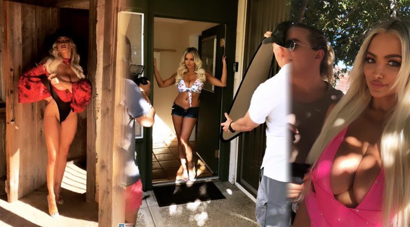 Lindsey Pelas – Sexy Topless Covered Video