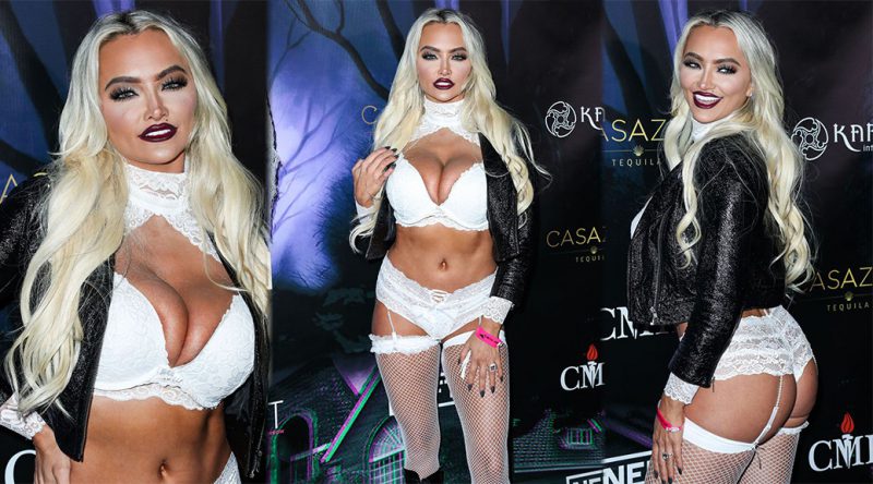 Lindsey Pelas – Huge Cleavage at Halloween Party in Woodland Hills