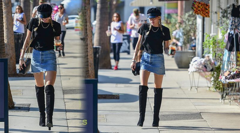 Miley Cyrus – Leggy Candids at Alfred Coffee in Studio City
