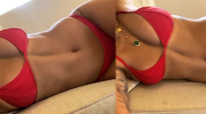 Rita Ora – Sexy Boobs and BOdy in Red Underwear