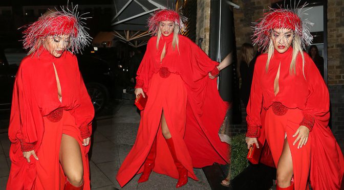 Rita Ora – Sexy Upskirt at Chiltern Firehouse in London