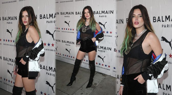 Bella Thorne – Sexy Boots at PUMA x Balmain Launch Event in Los Angeles