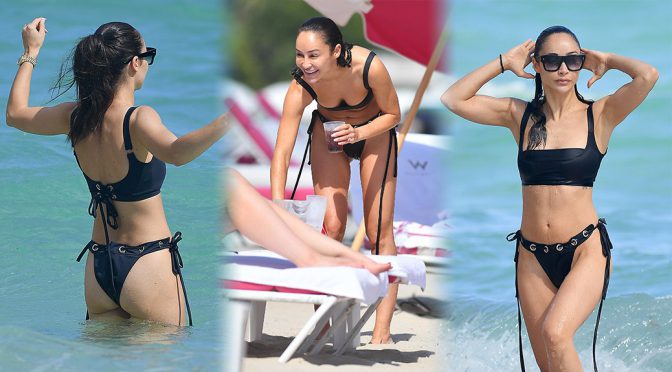 Cara Santana – Sexy Black Bikini on the Beach in Miami