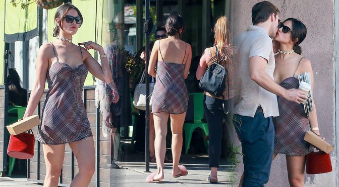 Eiza Gonzalez – Leggy in Sexy Dress at Blu Jam Cafe in Los Angeles