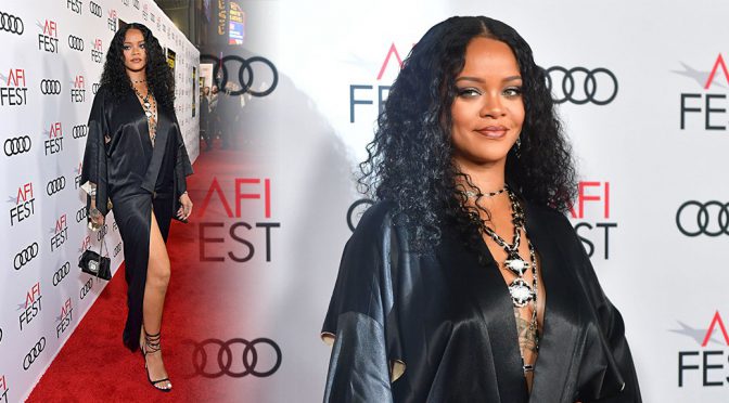Rihanna – Braless and Leggy at “Queen & Slim” Premiere in Hollywood