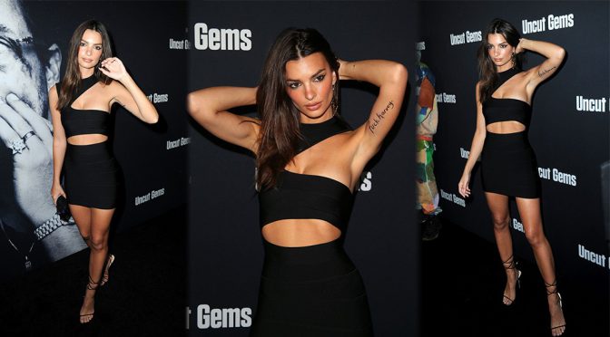 Emily Ratajkowski – Sexy Black Dress at “Uncut Gems” Premiere in Hollywood