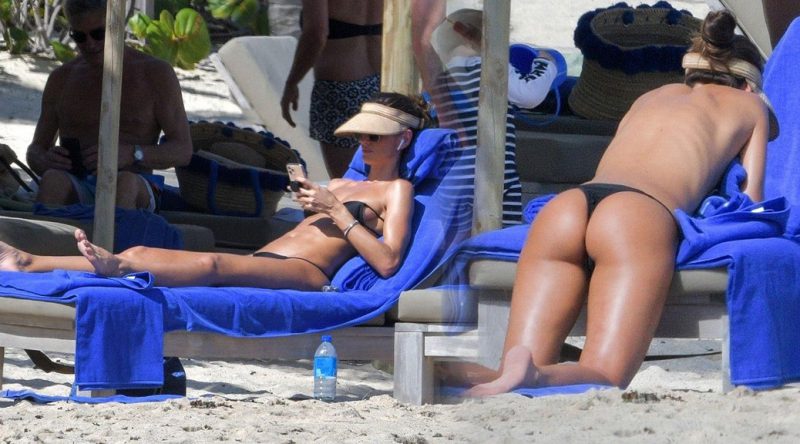 Izabel Goulart – Sexy Ass in Thong Bikini on the Beach in St Barts