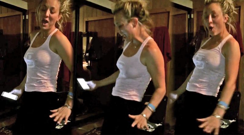 Kaley Cuoco – Sexy Braless See Through Video