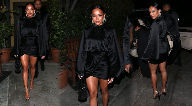 Karrueche Tran – Sexy Legs at AGO Restaurant in West Hollywood