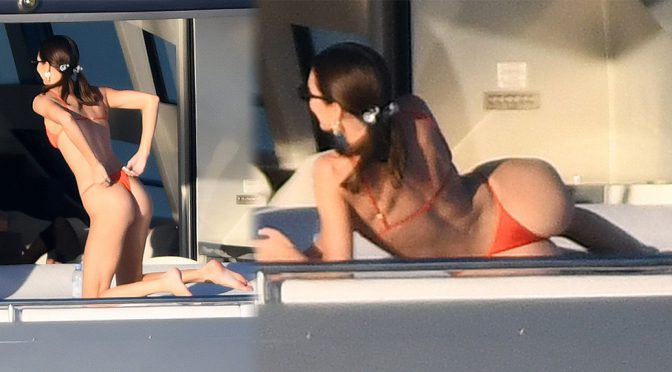Kendall Jenner – Sexy Ass in a Tiny Thong Bikini on a Yacht in Miami