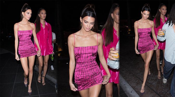 Kendall Jenner – Sexy Legs in Short Sexy Dress at LIV Miami in Miami