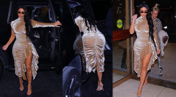Kim Kardashian – Sexy Legs at Kanye West Christmas Orchestra In New york