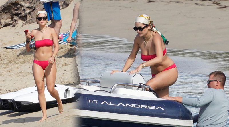Rita Ora – Sexy Body in a Red Bikini in St. Barts