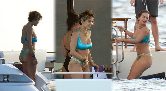 Rita Ora – Sexy Big Boobs in a Bikini in Saint Barts