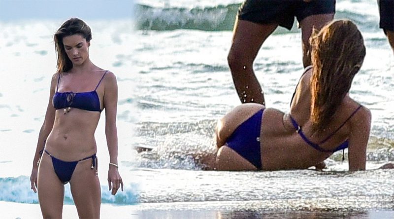 Alessandra Ambrosio – Sexy Ass in Skimpy Bikini at Photoshoot on the Beach in Florianopolis