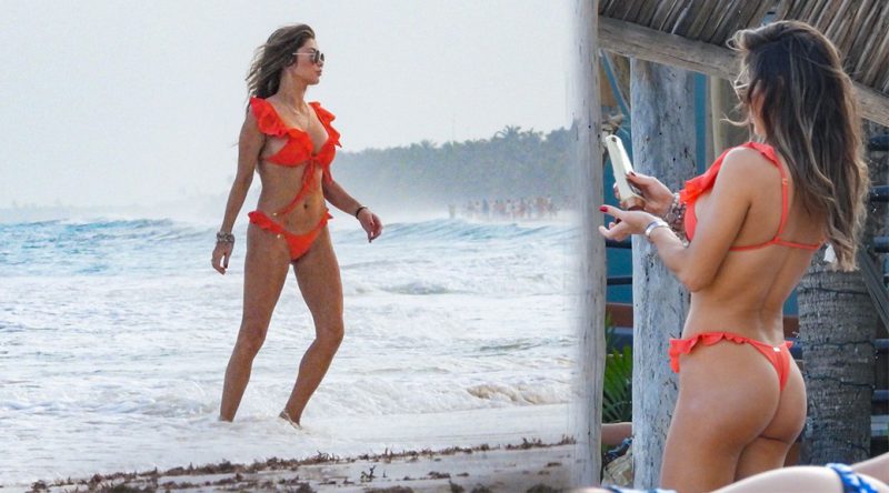 Arianny Celeste – Sexy BOobs and Ass in a Tiny Thong Bikini in Tulum