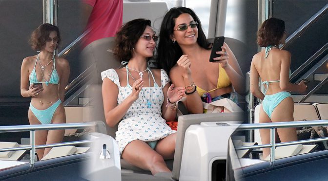 Bella Hadid – Sexy Body in Tiny Bikini on a Yacht in St.Barts