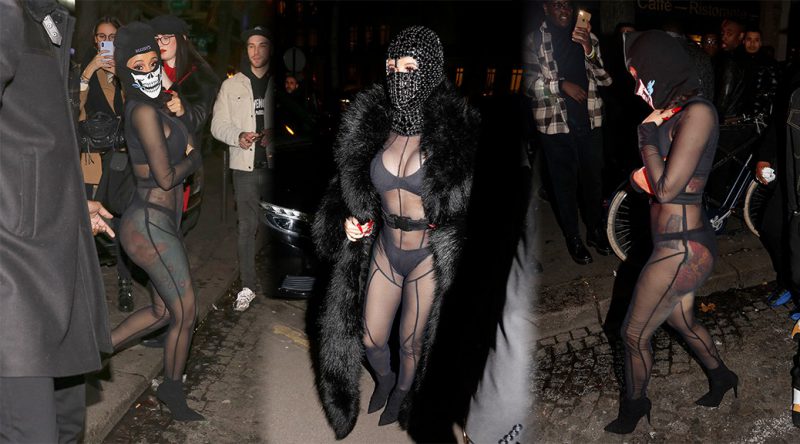 Cardi B – Sexy Boobs and Ass in See-Through Outfit at Laundered Works corp Fashion show in Paris