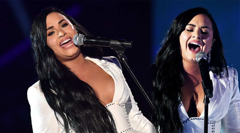 Demi Lovato – Sexy Boobs in Big Cleavage at the 62nd Annual Grammy Awards in Los Angeles
