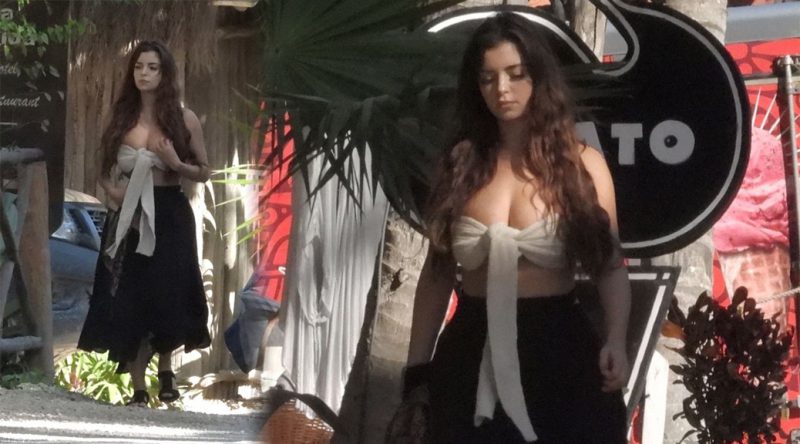Demi Rose Mawby – Sexy Big Boobs in BIg Cleavage Out in Tulum