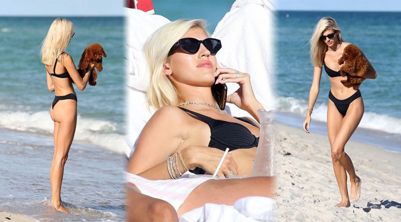Devon Windsor – Sexy Bikini Body in a Black Bikini in Miami
