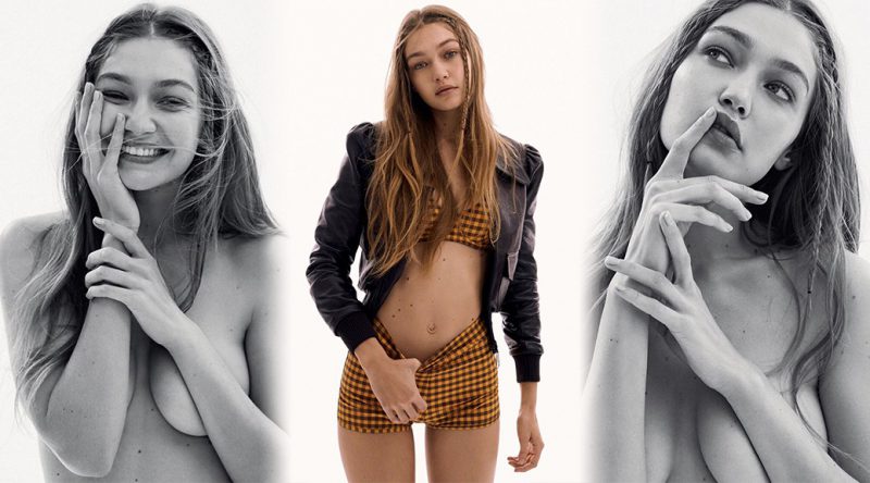 Gigi Hadid – Sexy Braless Boobs in Vogue Russia Magazine Photoshoot (February 2020)