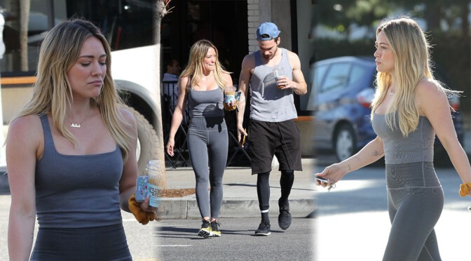 Hilary Duff – Sexy Pokies and Big Bobs in Tight Outfit Out in Studio City