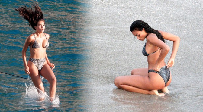 Kelly Gale – Sexy Boobs in Bikini at Victoria’s Secret Photoshoot in Saint Barthelemy