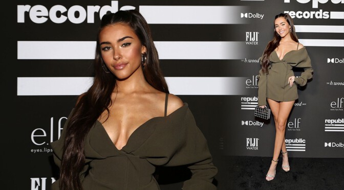 Madison Beer – Big Cleavage and Sexy Legs at Republic Records Grammy After Party in West Hollywood
